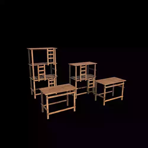Wood Scaffolding 3D model