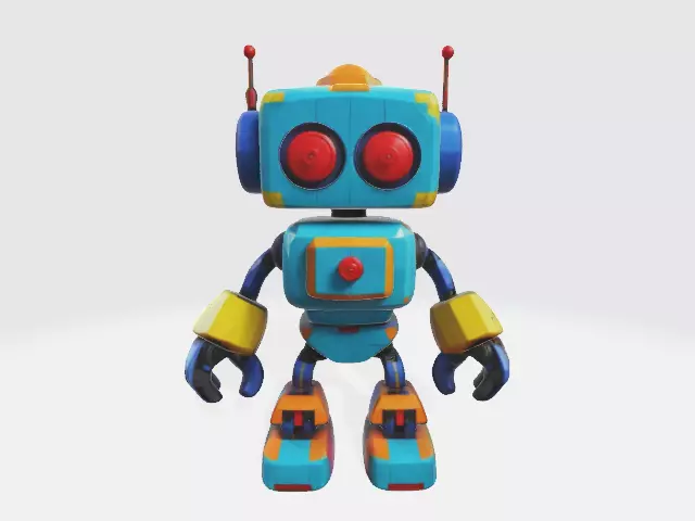 low-poly toy robot Low-poly 3D model_0