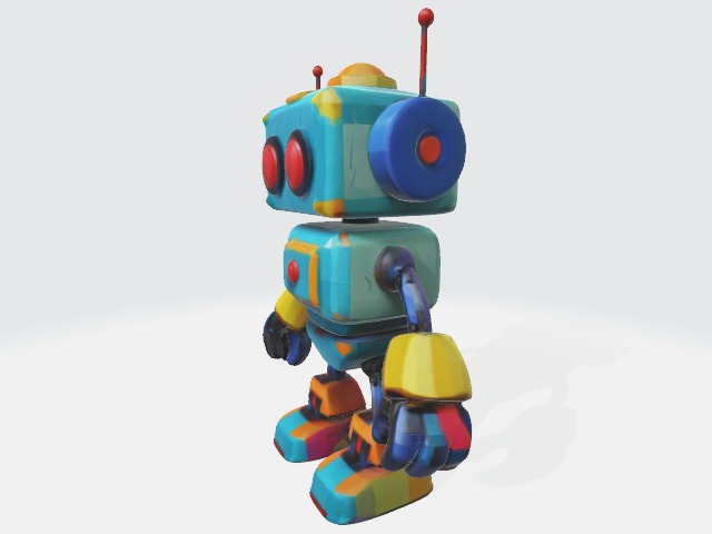 low-poly toy robot Low-poly 3D model_1