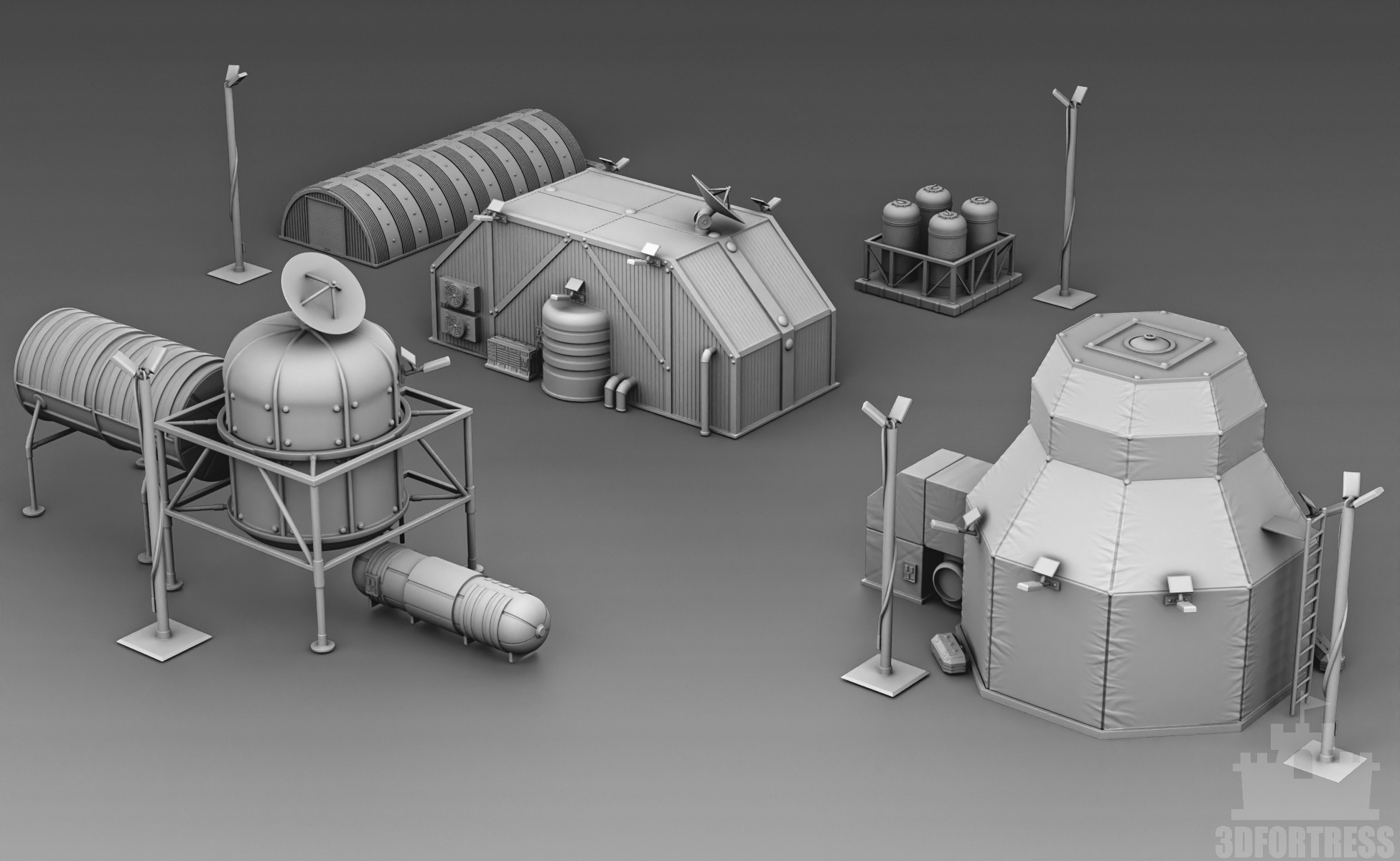 Lunar Station 3D print model_2