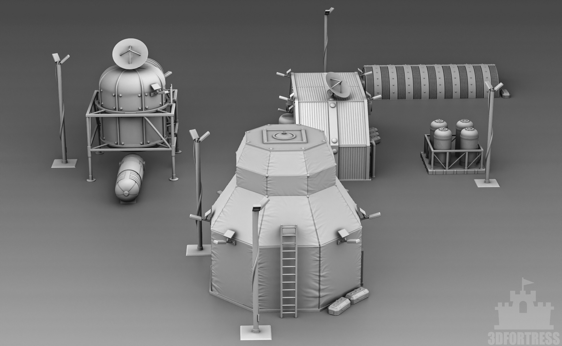 Lunar Station 3D print model_3