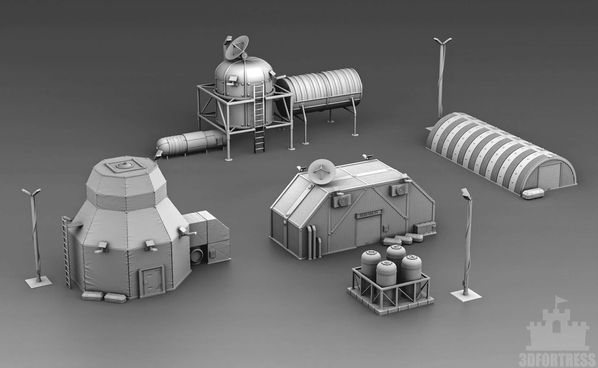 Lunar Station 3D print model_4