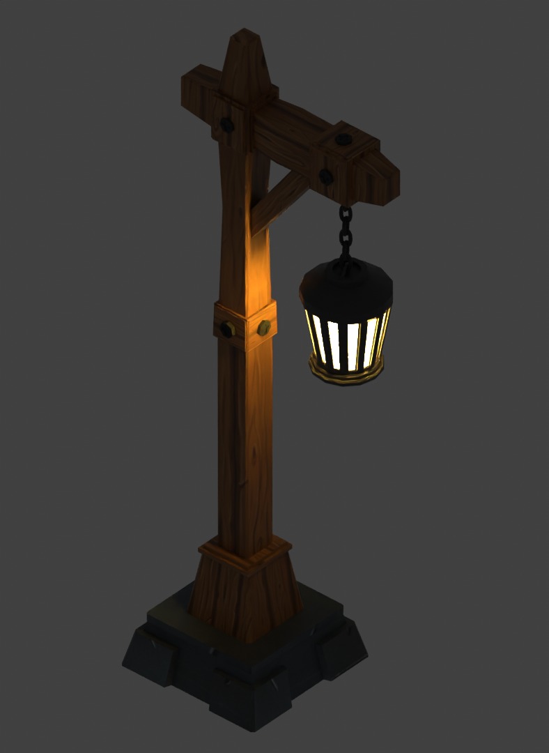 low-poly street lights Low-poly 3D model_6