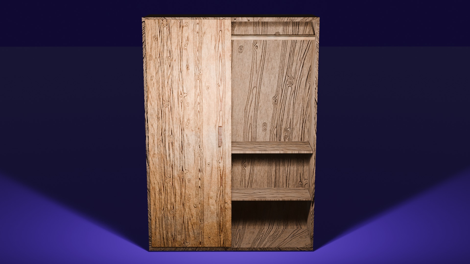 Cupboard Low-poly 3D model_4