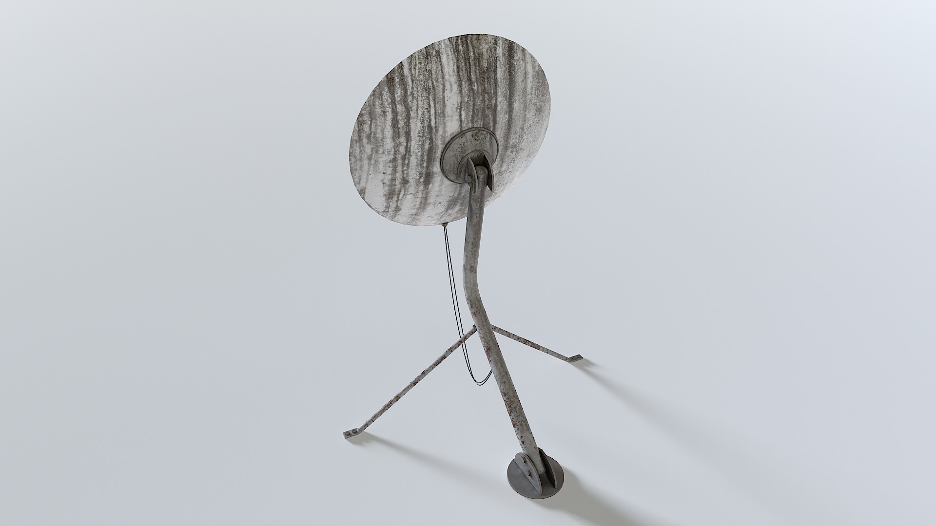 Old and rusty dish antenna Low-poly 3D model_2