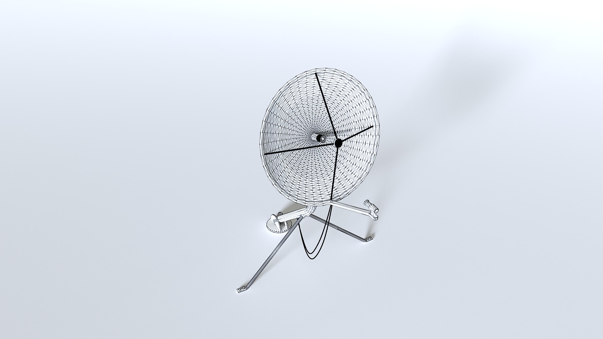 Old and rusty dish antenna Low-poly 3D model_8