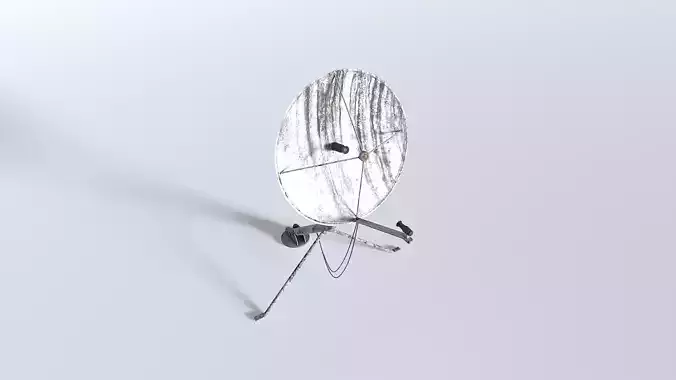 Old and rusty dish antenna Low-poly 3D model Old and rusty dish antenna Low-poly 3D model