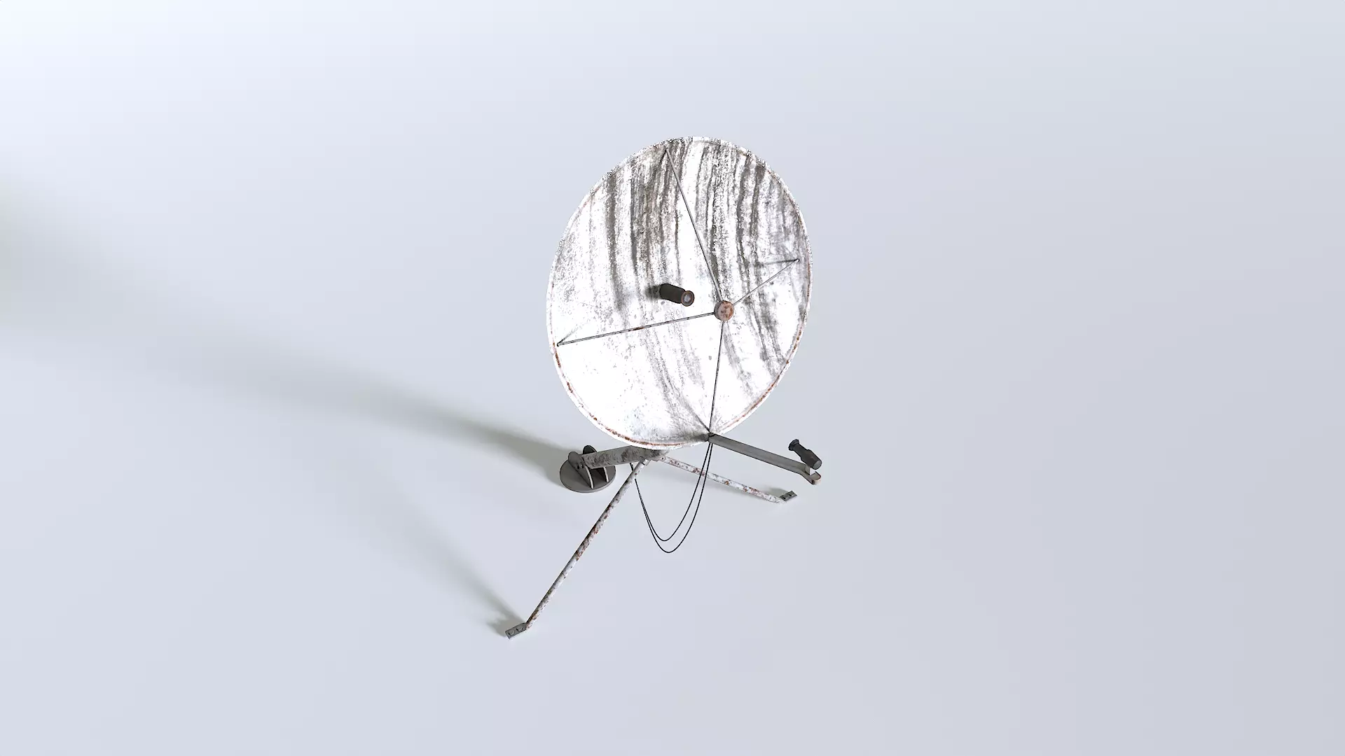 Old and rusty dish antenna Low-poly 3D model_0