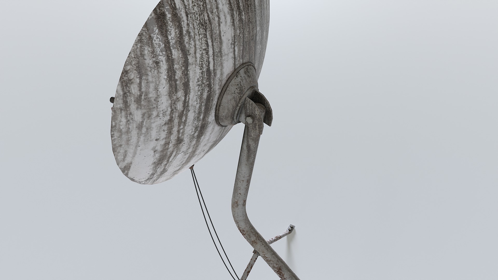 Old and rusty dish antenna Low-poly 3D model_6