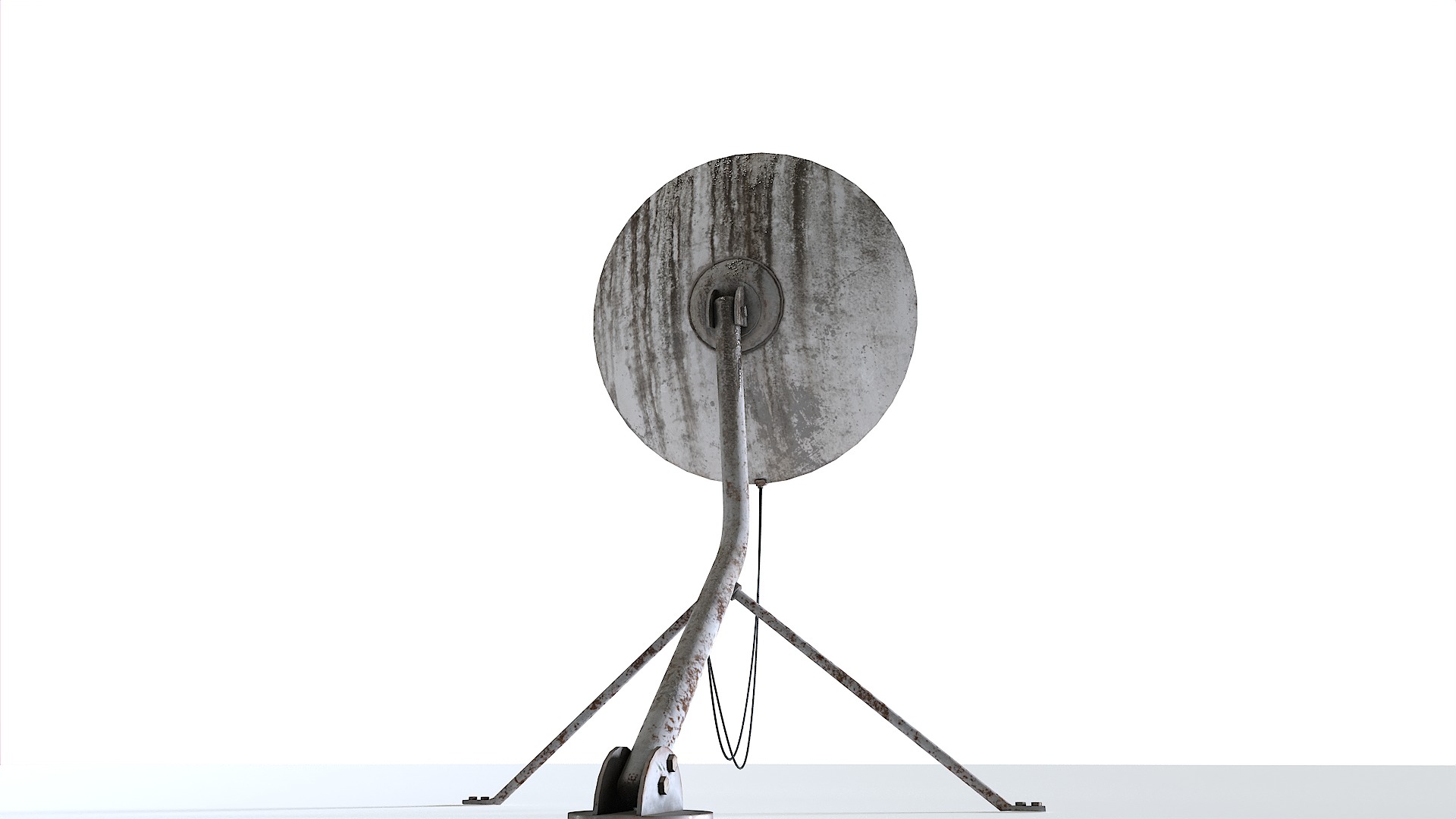Old and rusty dish antenna Low-poly 3D model_5