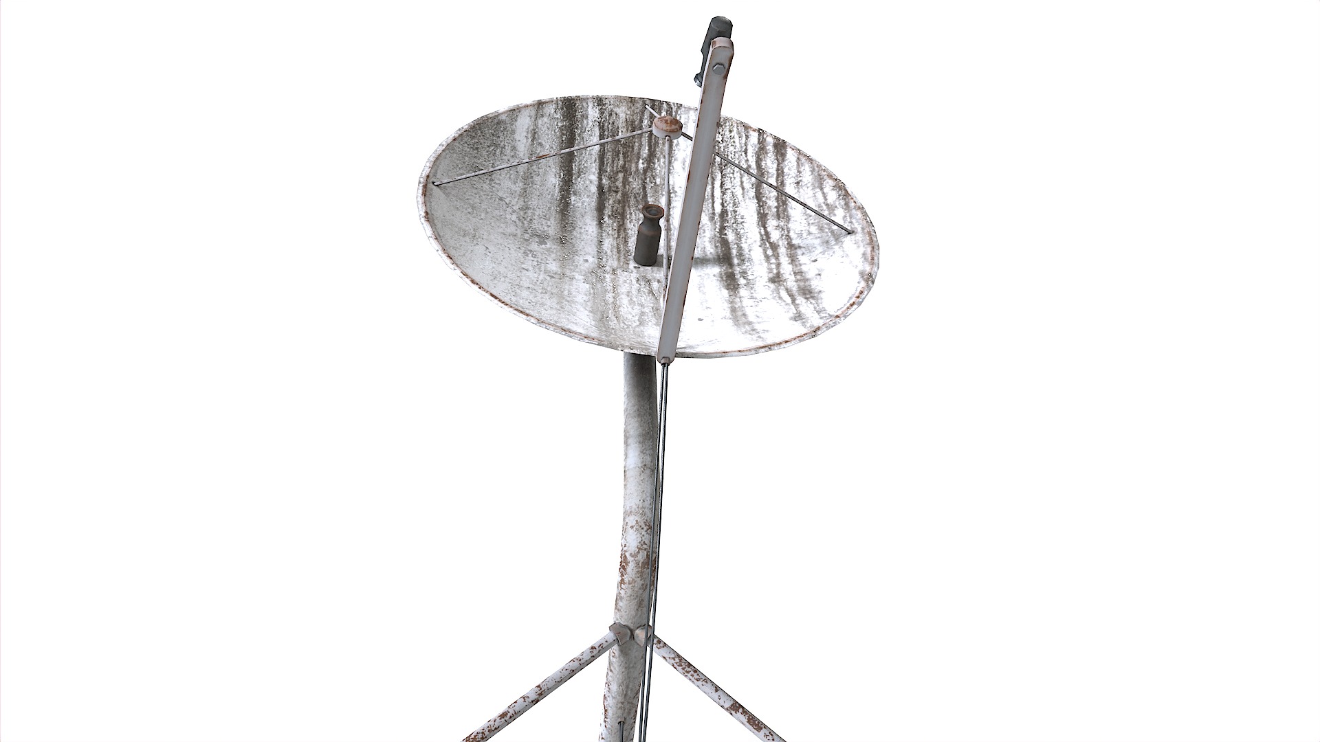 Old and rusty dish antenna Low-poly 3D model_4
