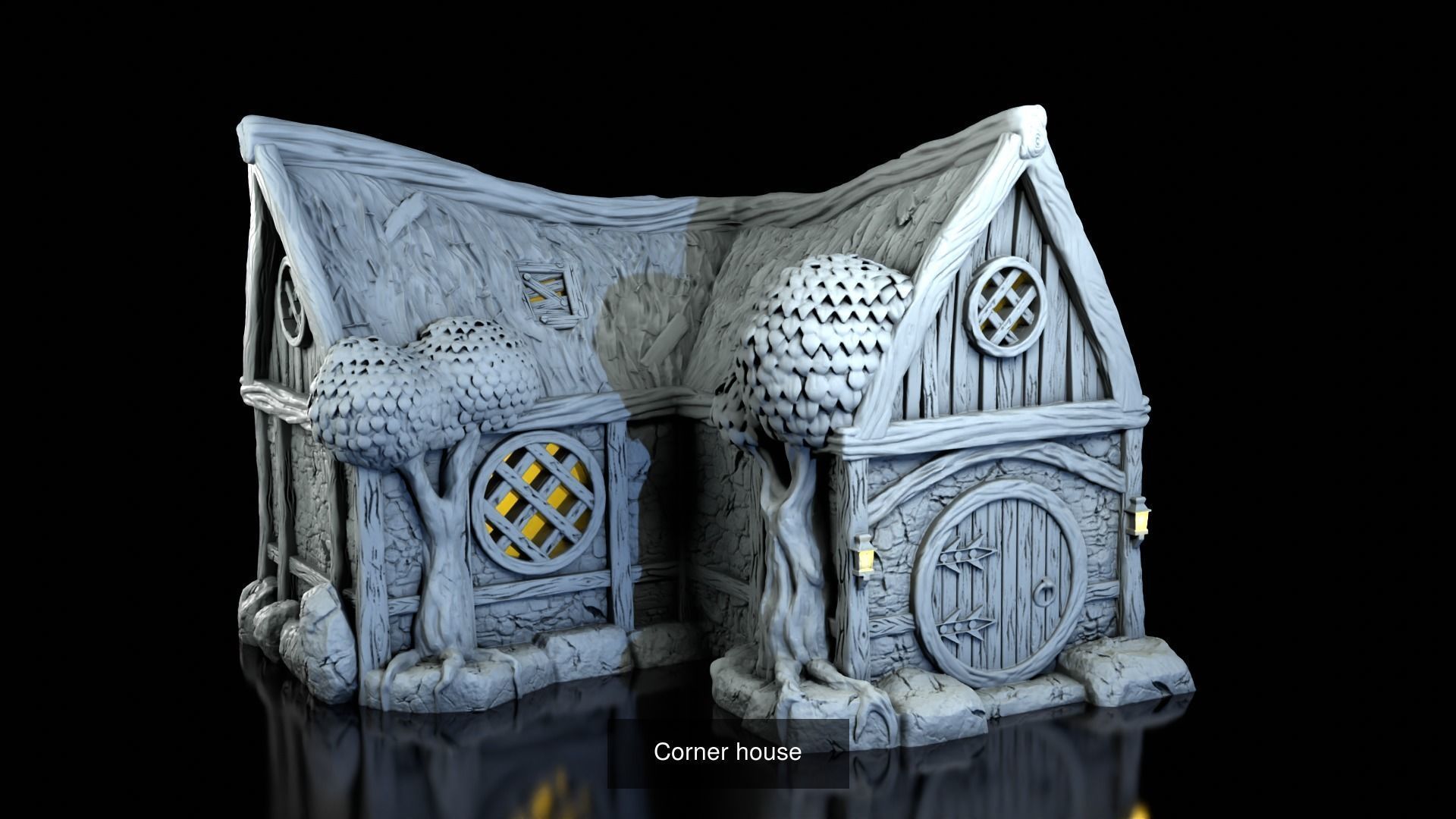 Fantasy forest house 3D Model Collection_4