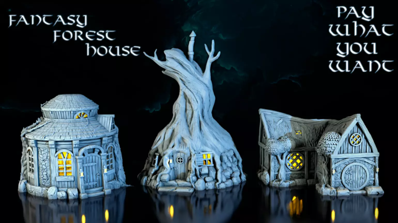 Fantasy forest house 3D Model Collection_0