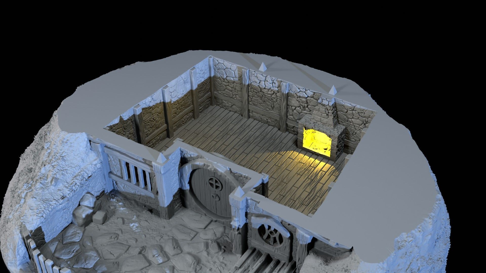 The house in the hill 3D print model_4