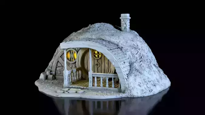 Small house in the hill 3D print model