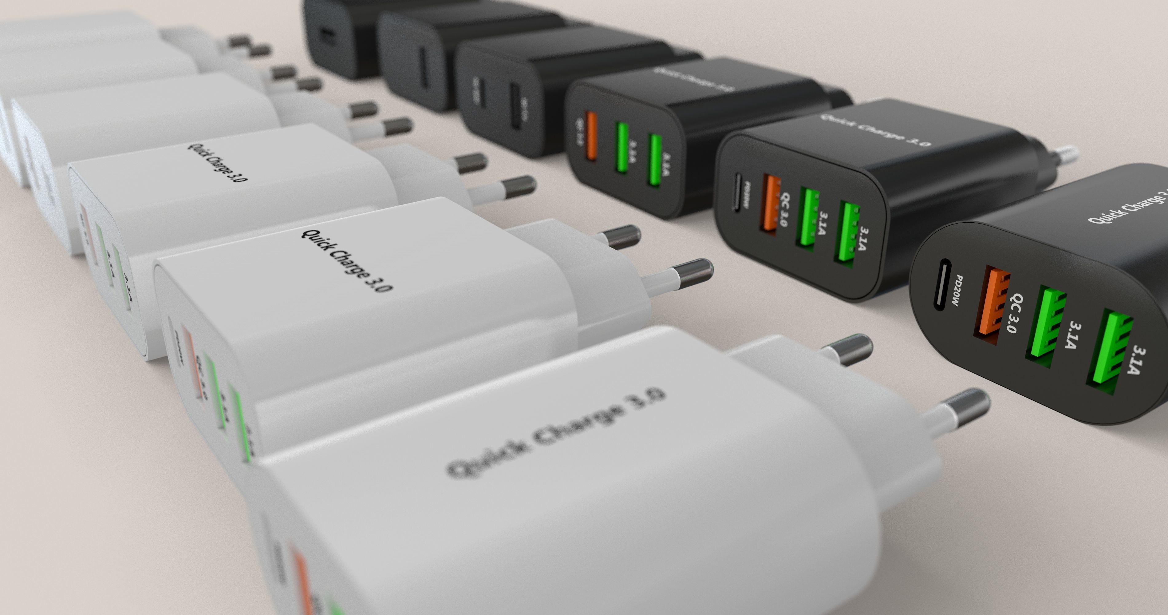 Phone Chargers Collection 3D model_6