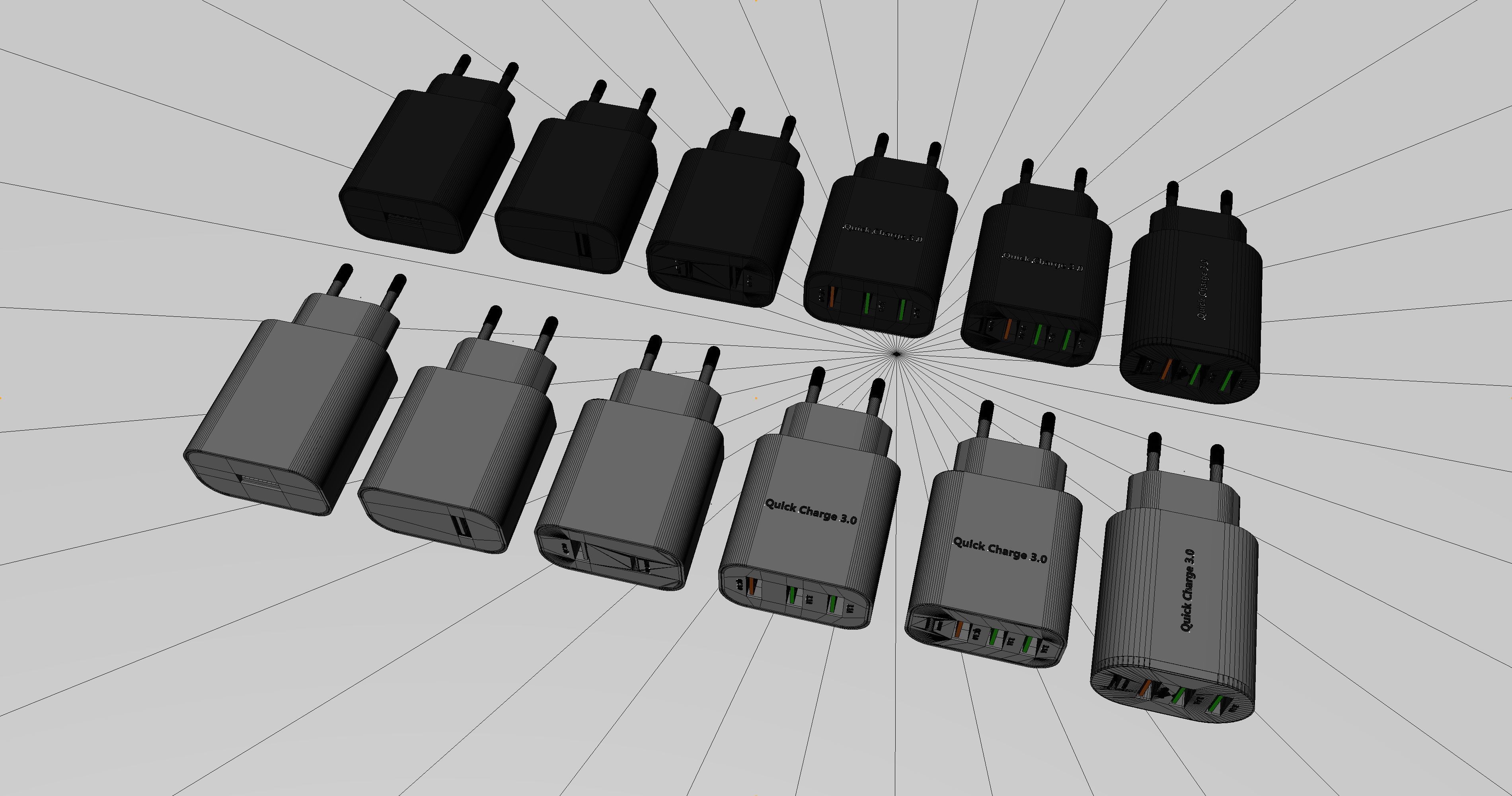 Phone Chargers Collection 3D model_8