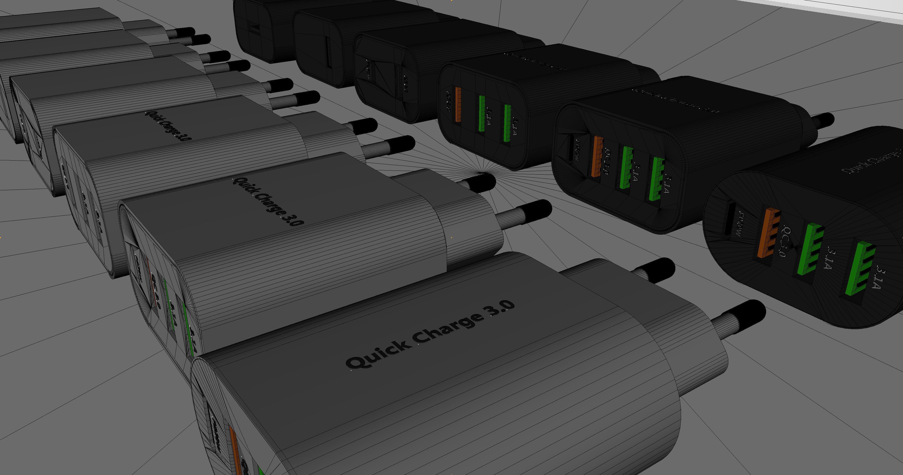 Phone Chargers Collection 3D model_7