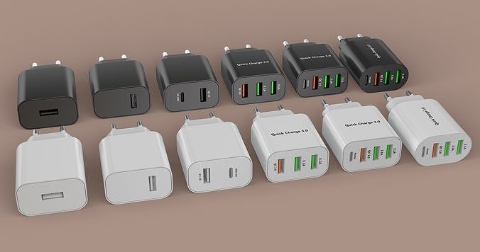 Phone Chargers Collection 3D model