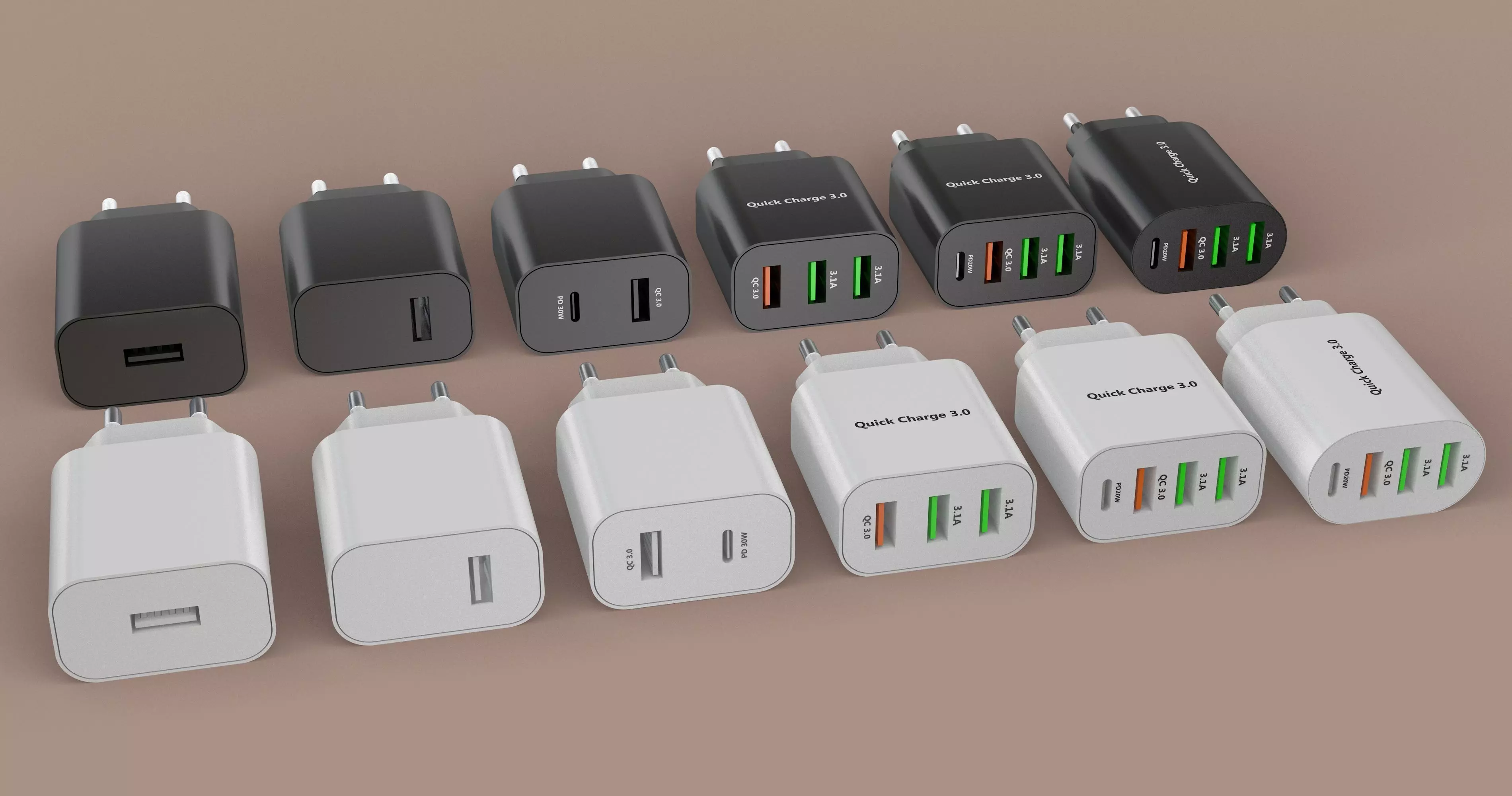Phone Chargers Collection 3D model_0