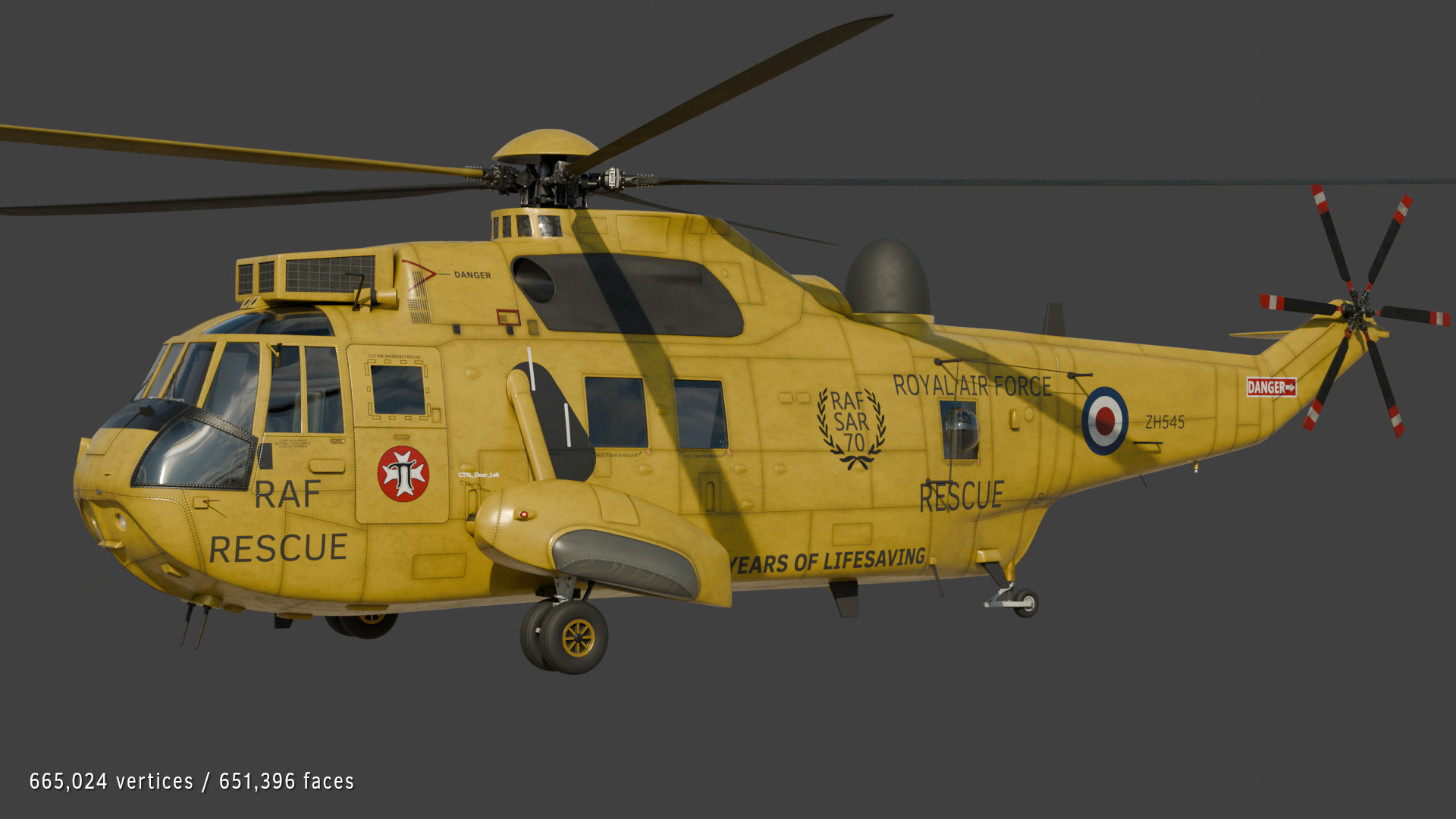 Westland Sea King HAR3 Royal Air Force 3D model_8
