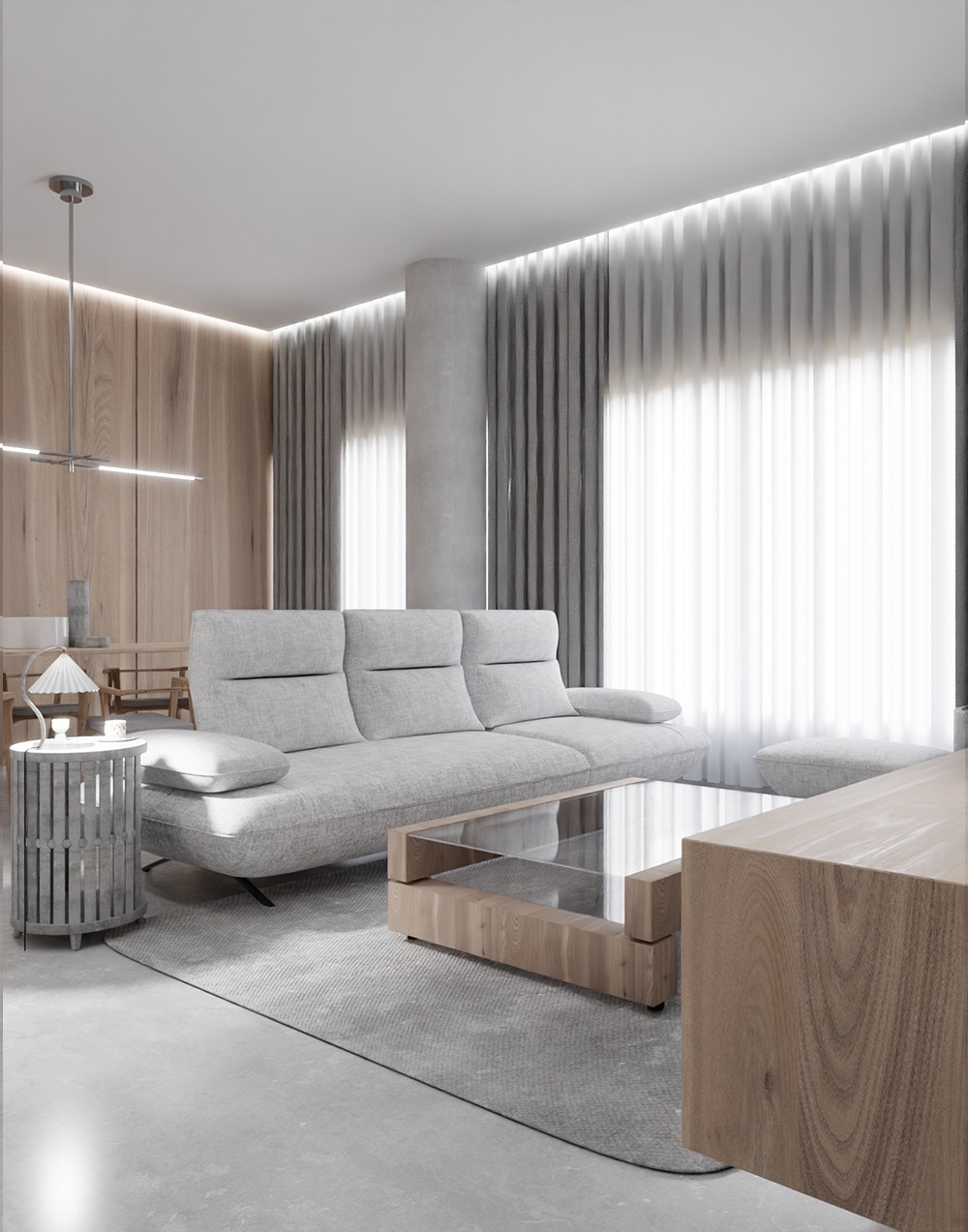 White sofas collection  3D model_4