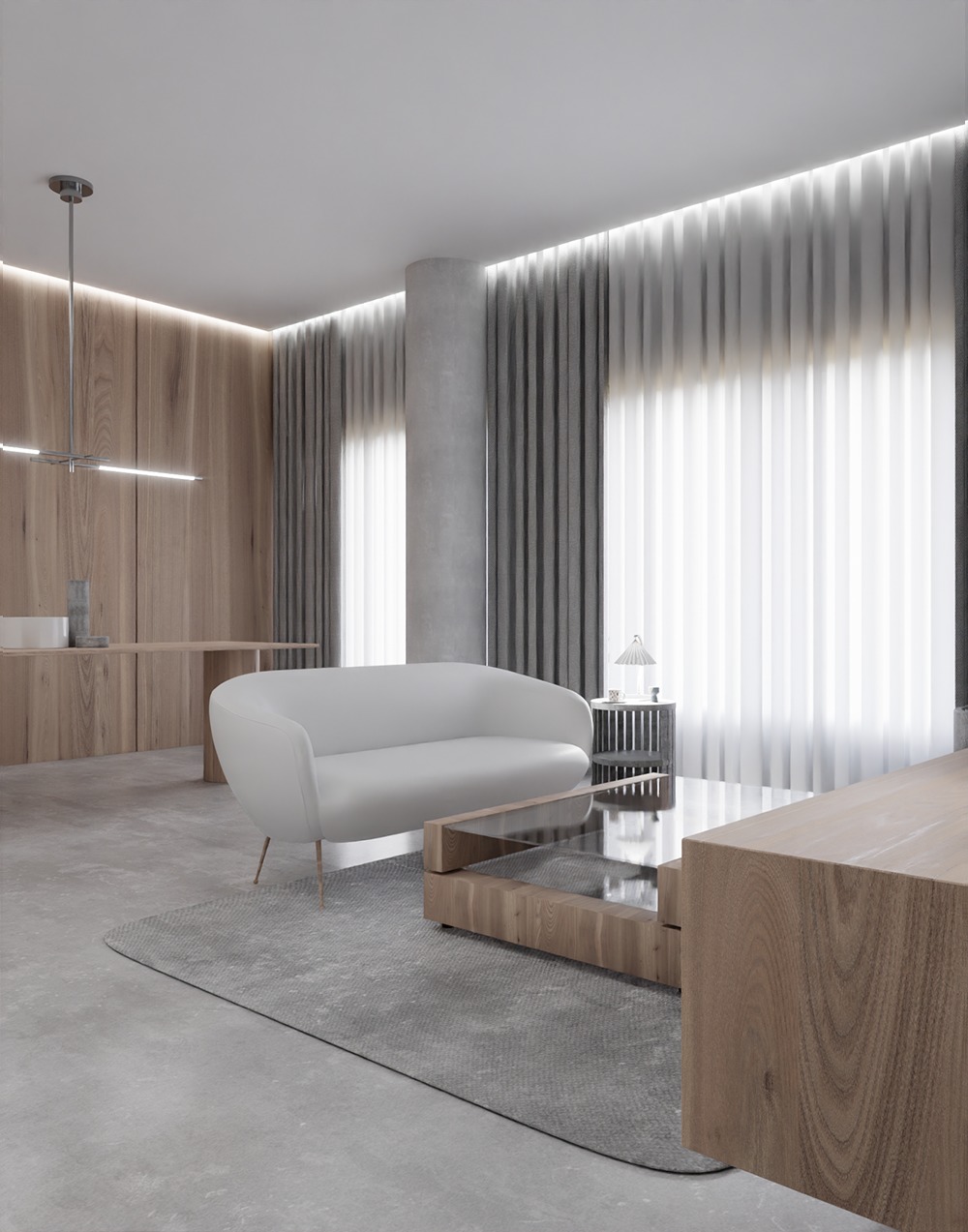 White sofas collection  3D model_7