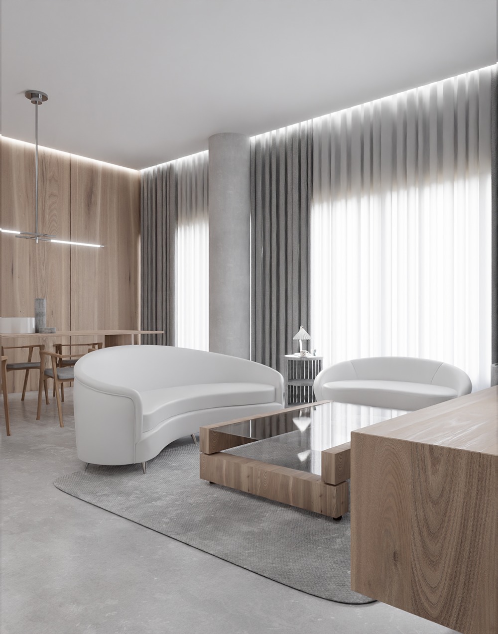 White sofas collection  3D model_2