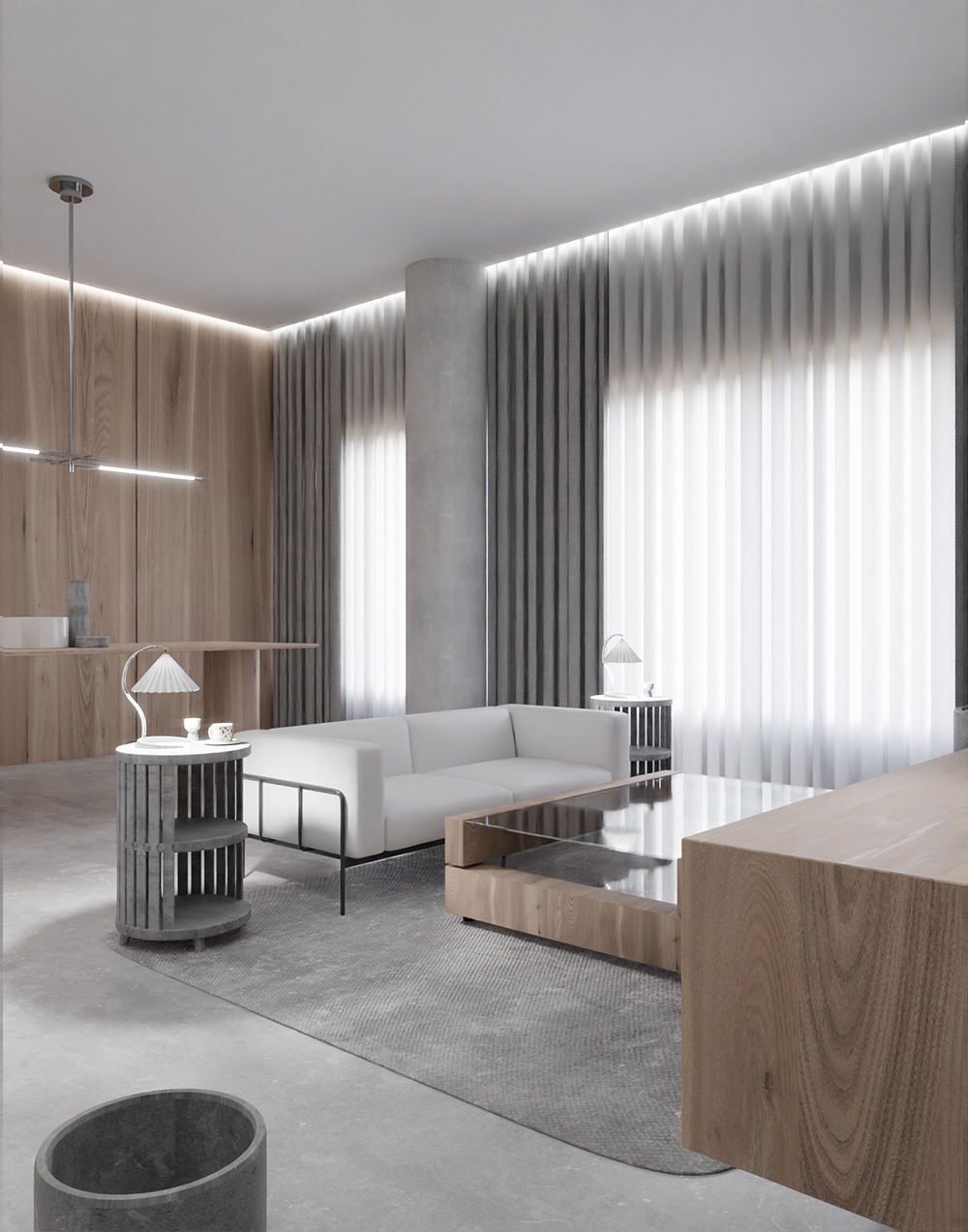 White sofas collection  3D model_6