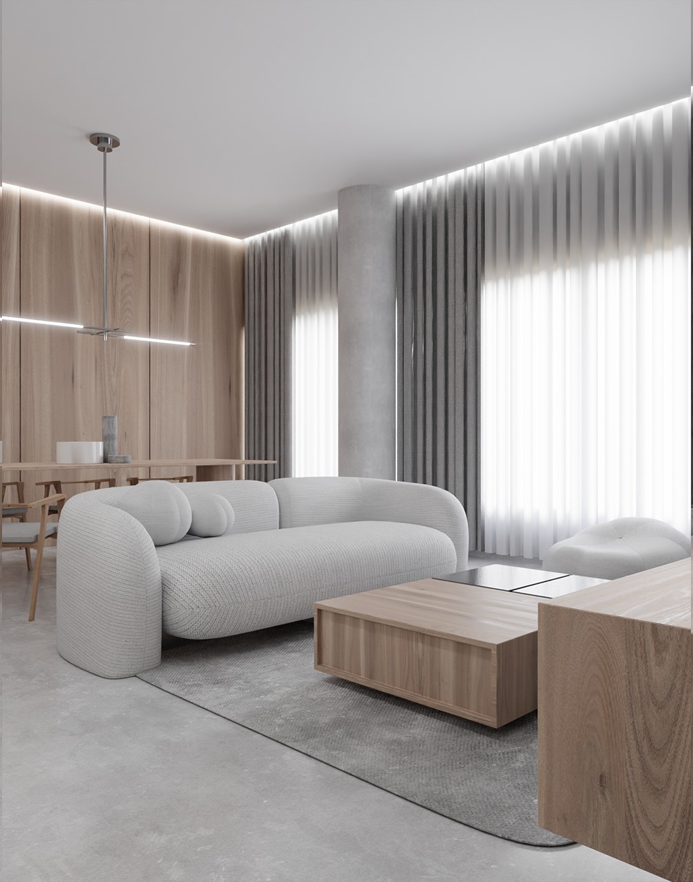 White sofas collection  3D model_10