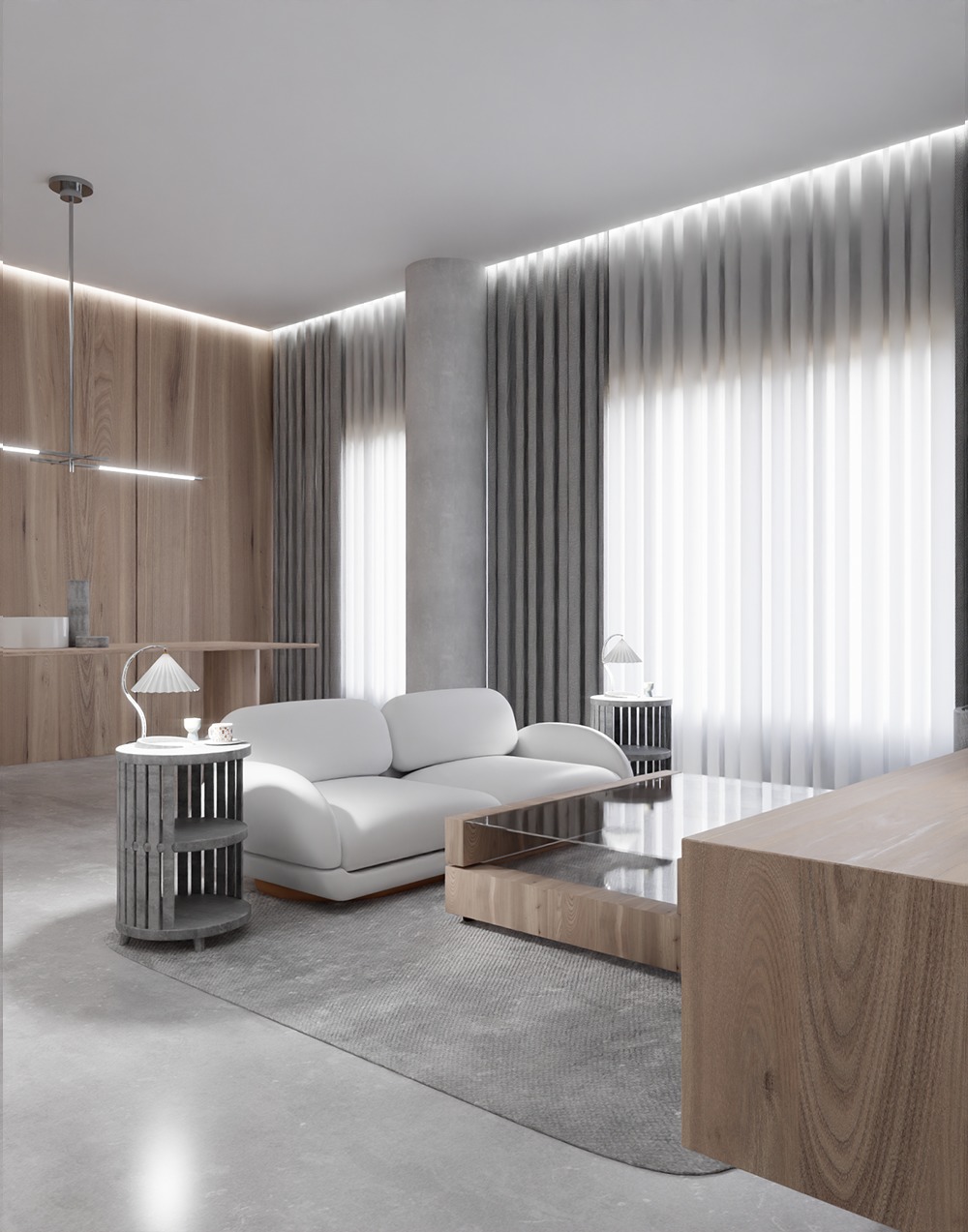 White sofas collection  3D model_8