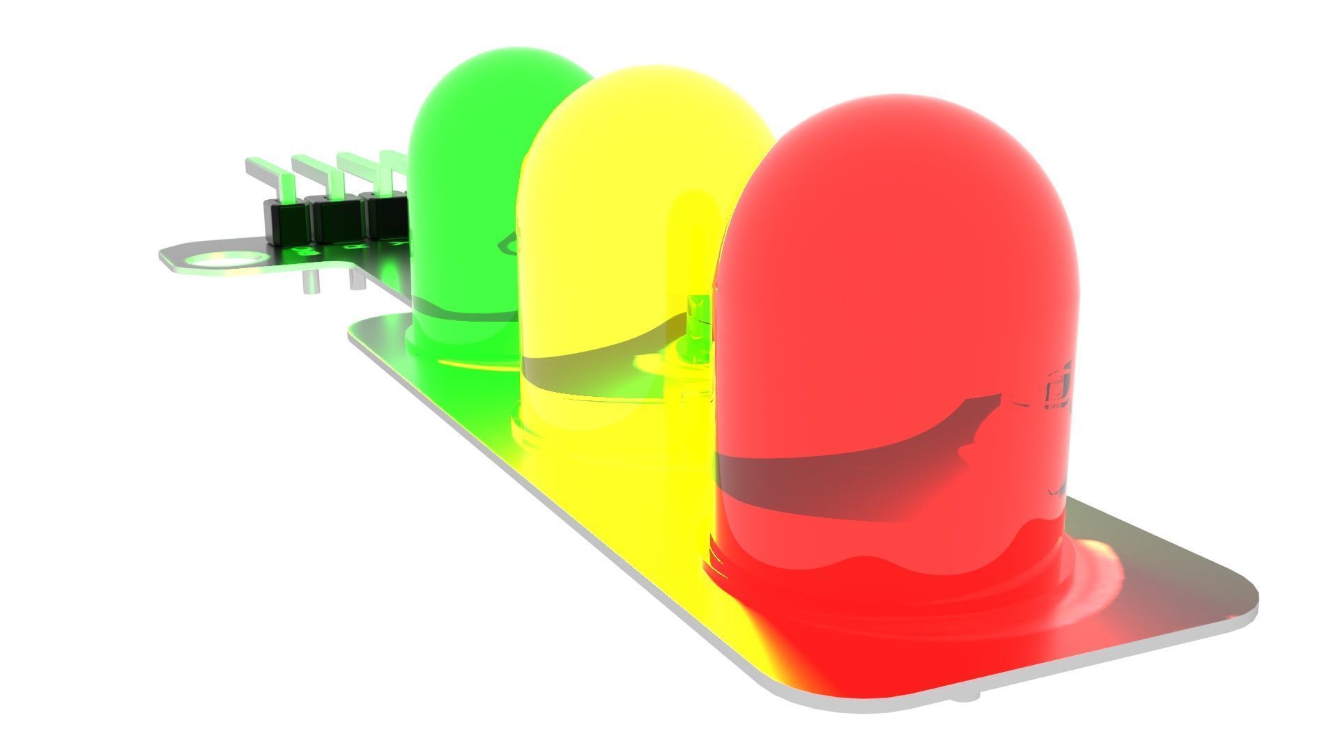 Illuminated Traffic Lights LED Module 3D model_12