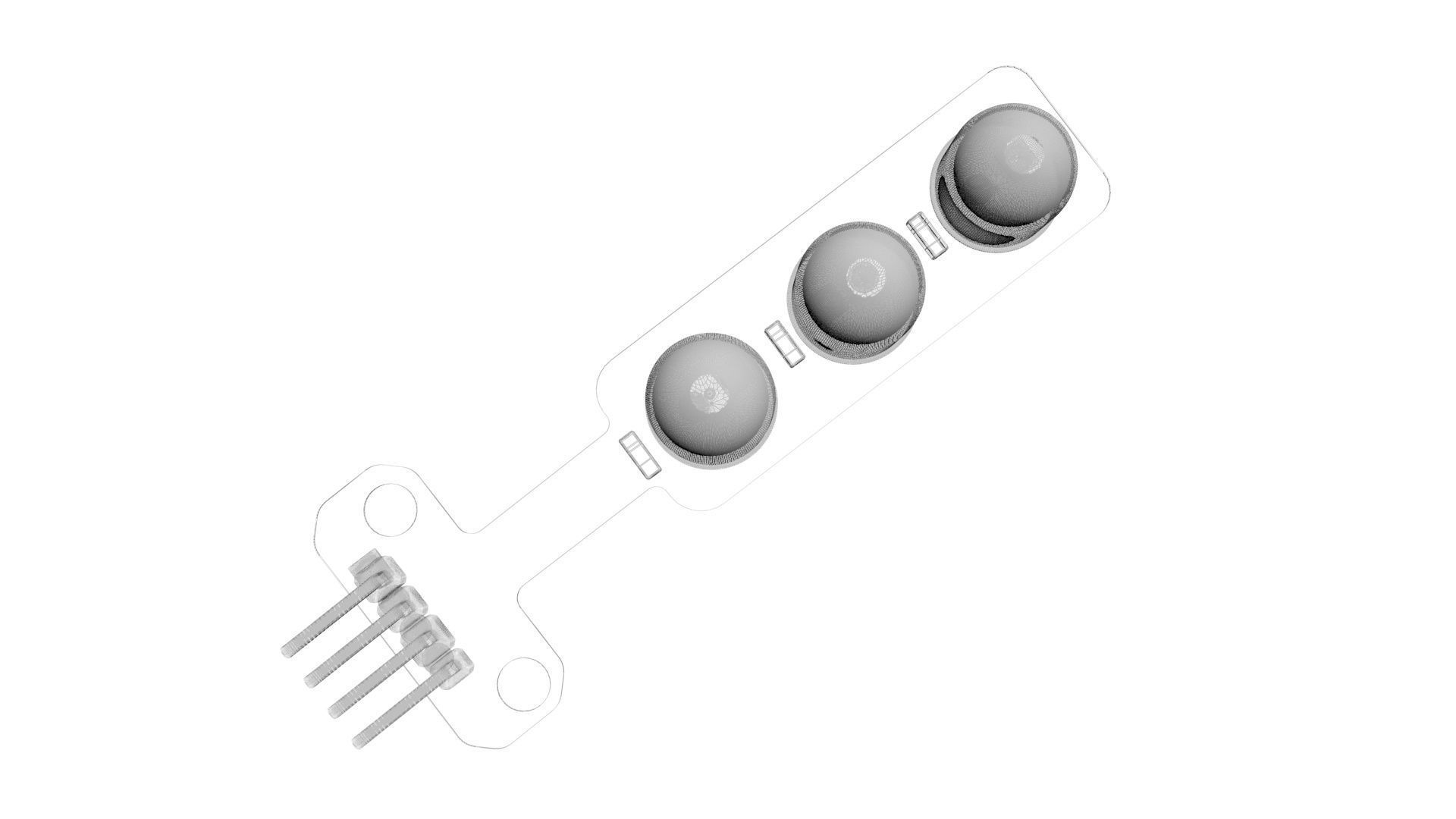 Illuminated Traffic Lights LED Module 3D model_23
