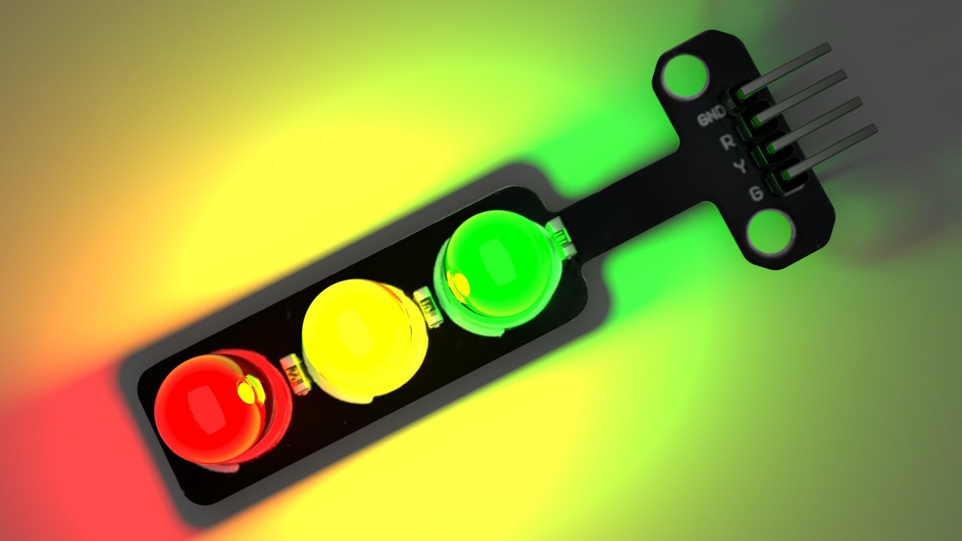Illuminated Traffic Lights LED Module 3D model_3