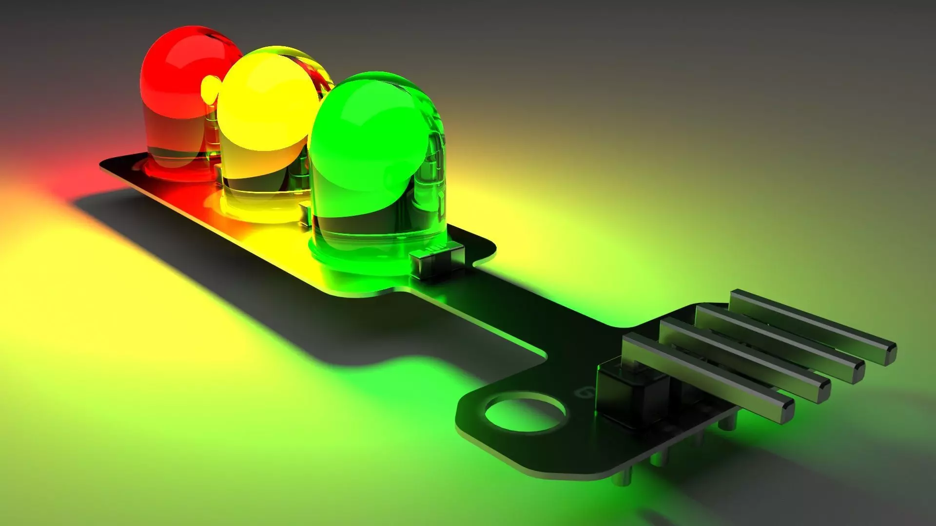 Illuminated Traffic Lights LED Module 3D model_0