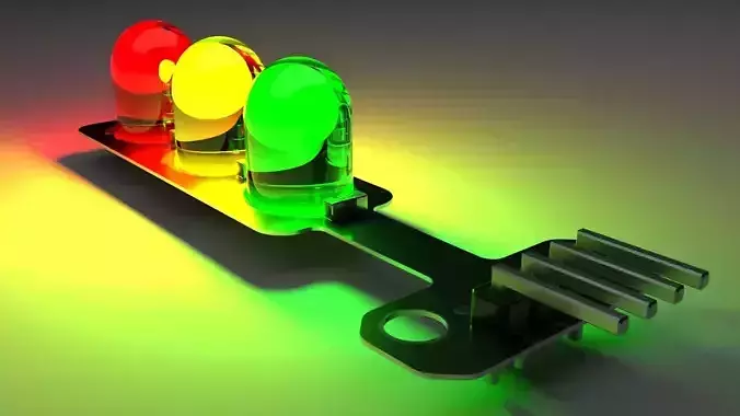 Illuminated Traffic Lights LED Module 3D model