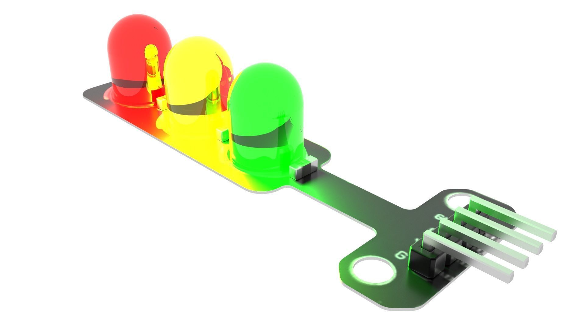 Illuminated Traffic Lights LED Module 3D model_15
