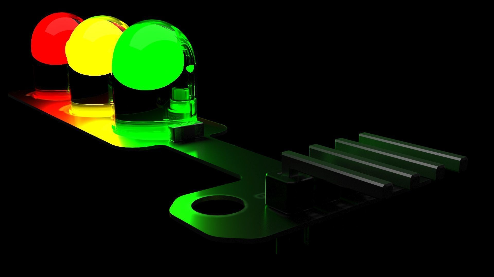 Illuminated Traffic Lights LED Module 3D model_9