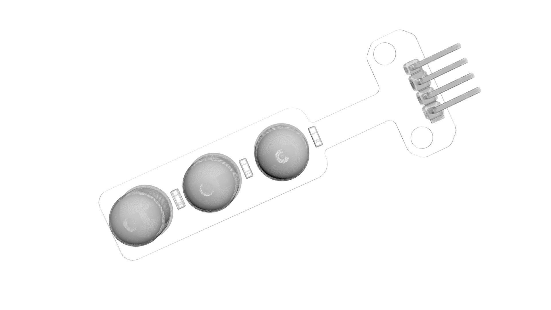 Illuminated Traffic Lights LED Module 3D model_25