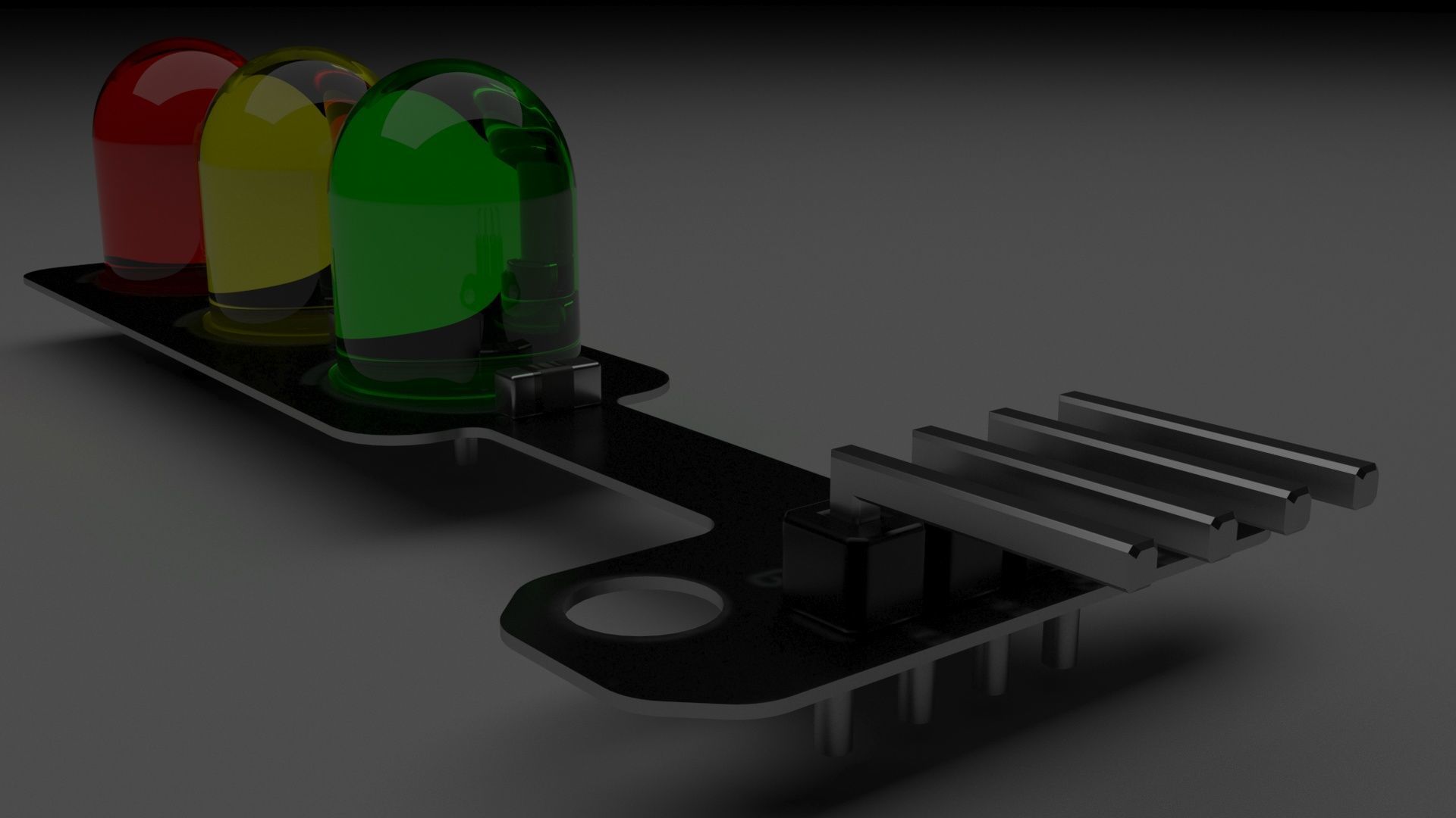 Illuminated Traffic Lights LED Module 3D model_6