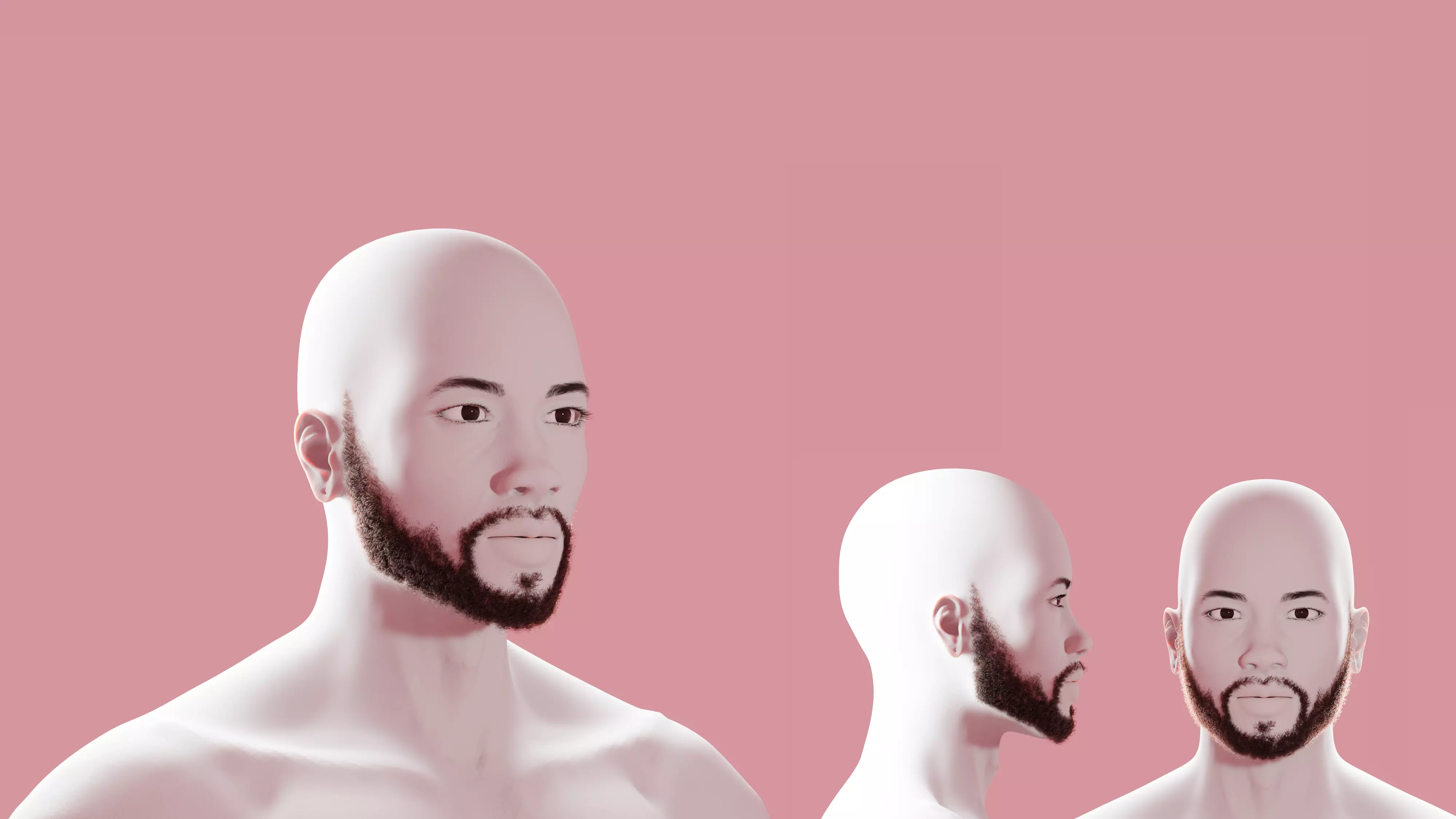 Short Beard 3D model_0