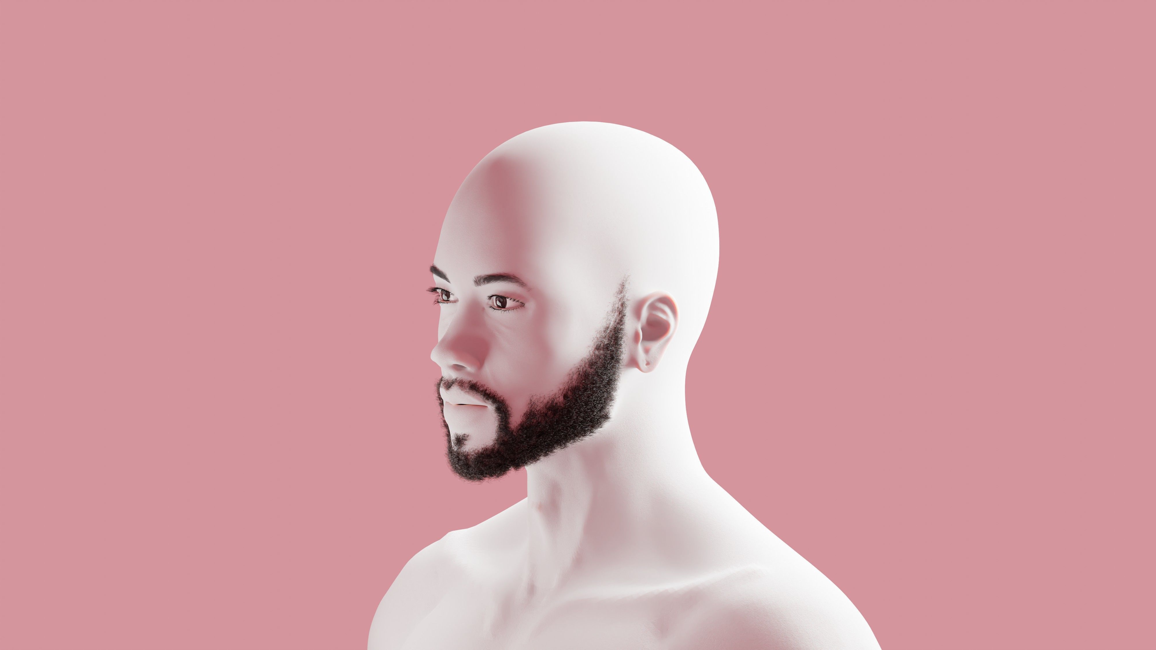 Short Beard 3D model_3