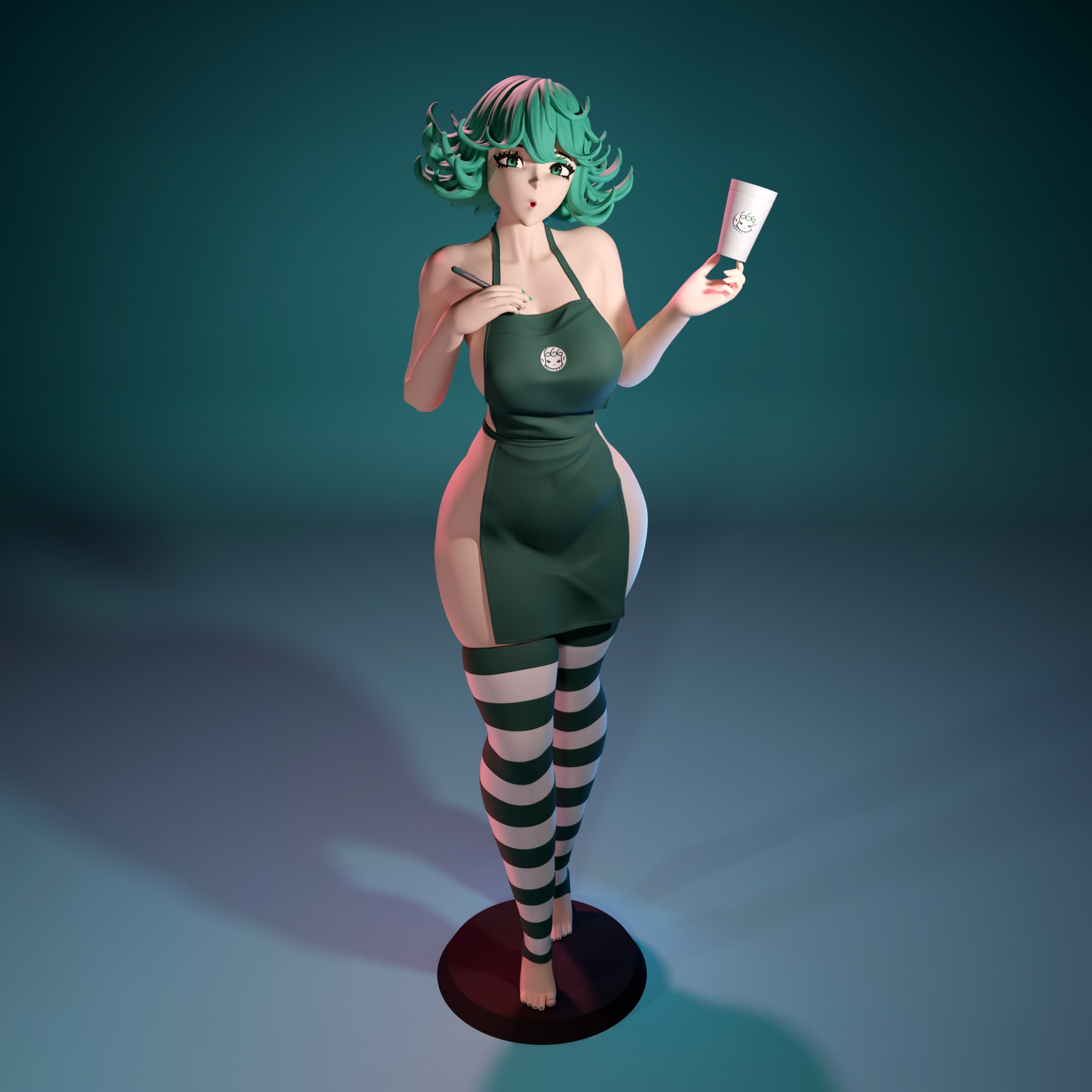 Starbucks Tatsumaki from Onepunchman 3D print model_1
