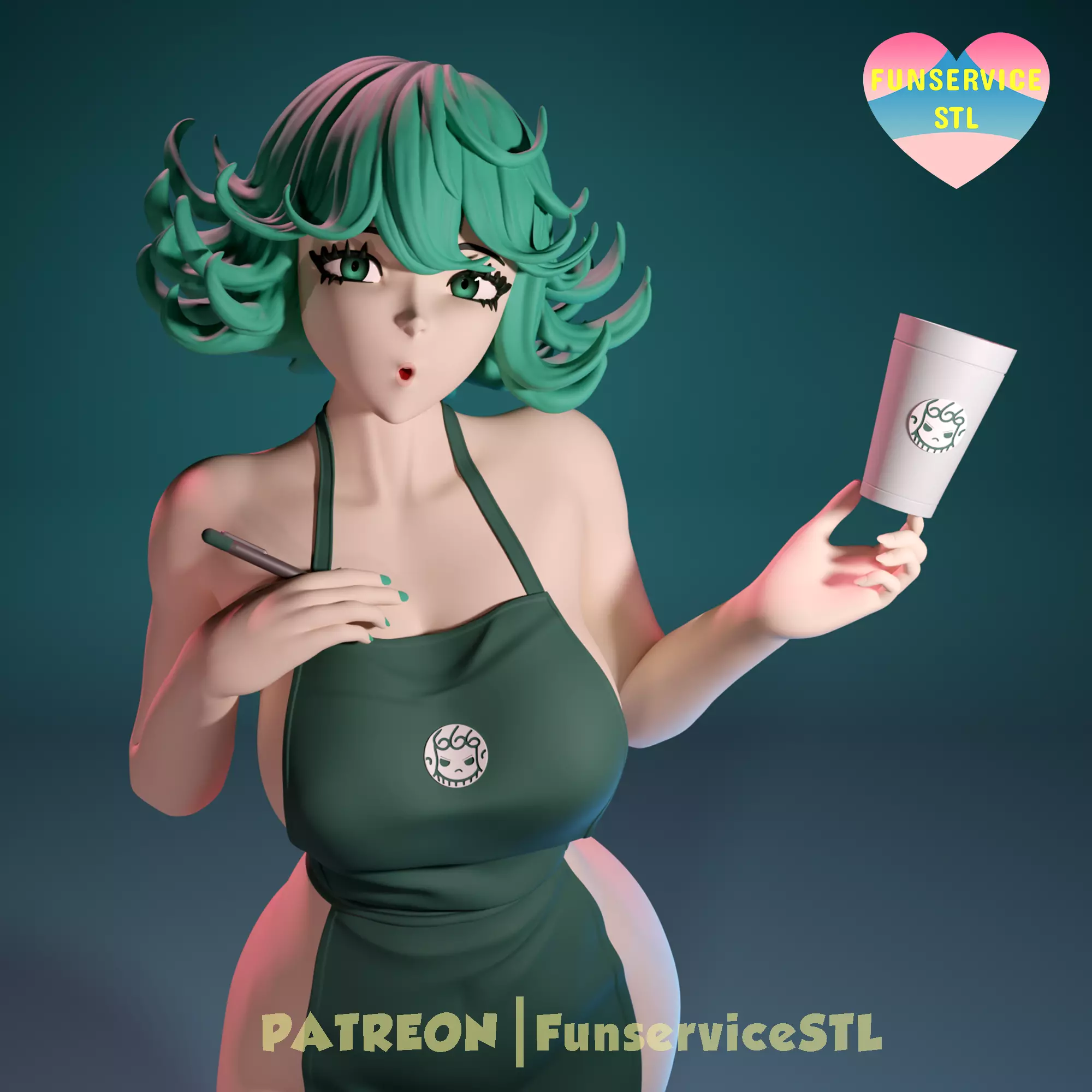 Starbucks Tatsumaki from Onepunchman 3D print model_0