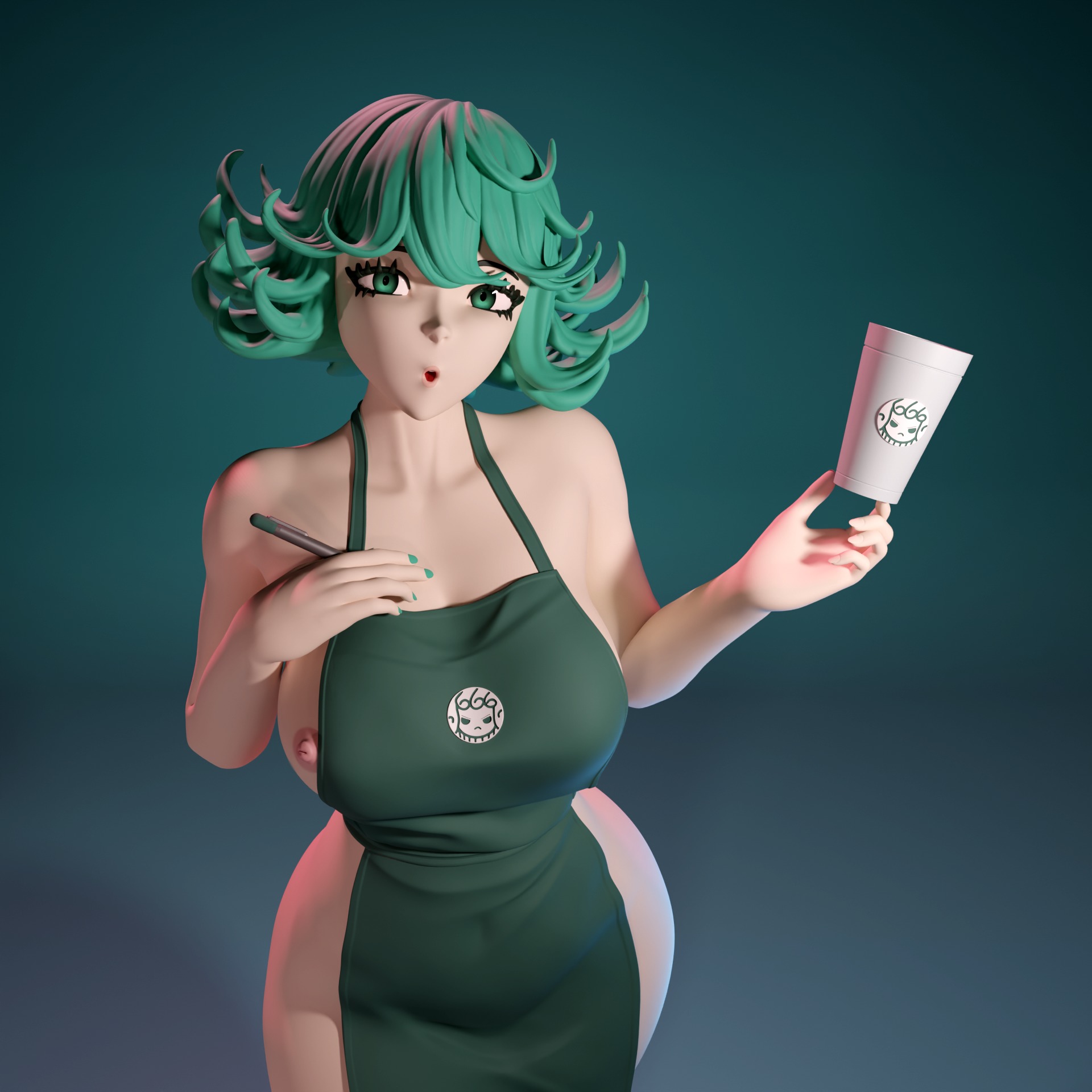 Starbucks Tatsumaki from Onepunchman 3D print model_6
