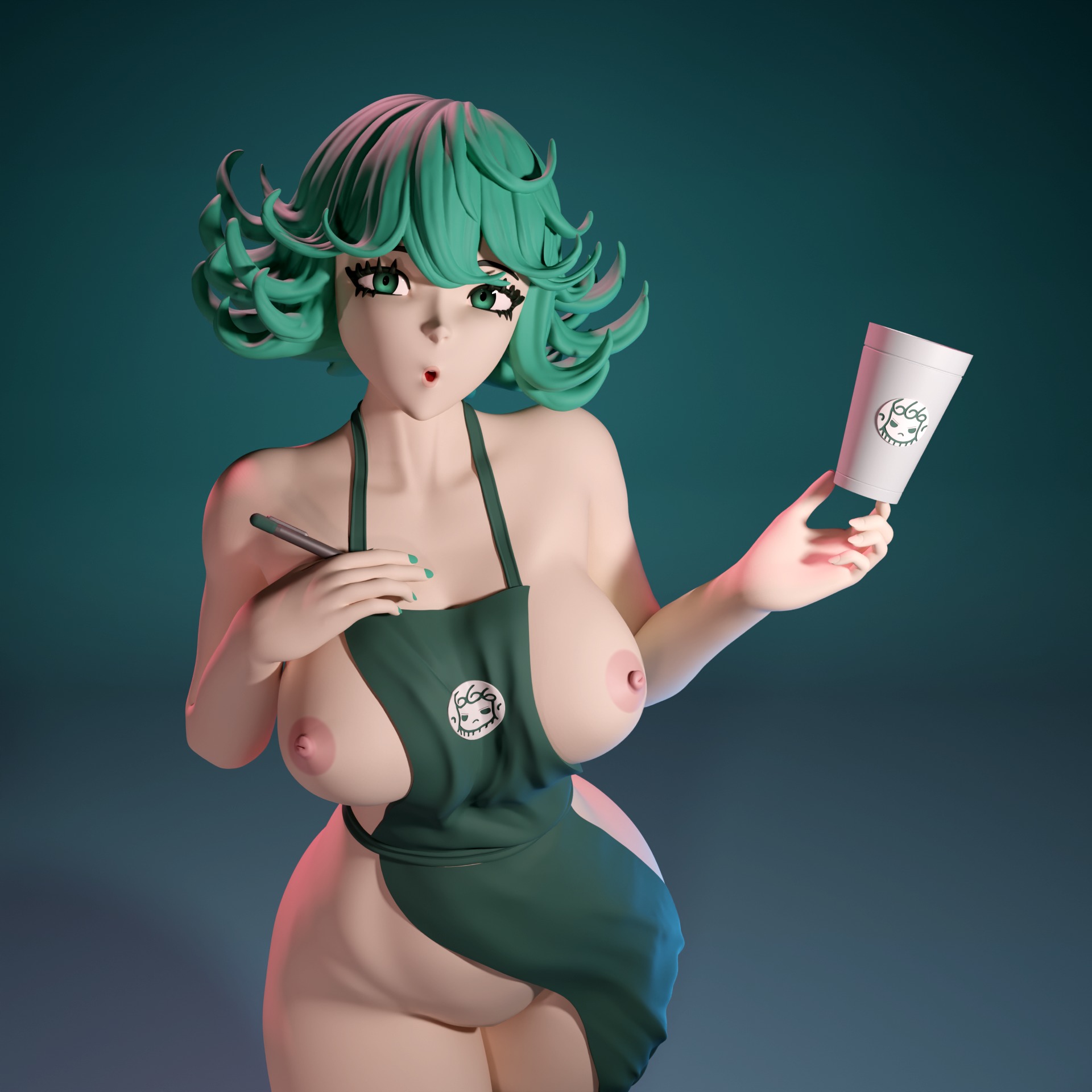 Starbucks Tatsumaki from Onepunchman 3D print model_11