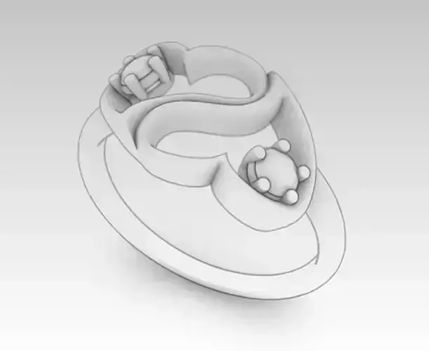 anillo doble corazon