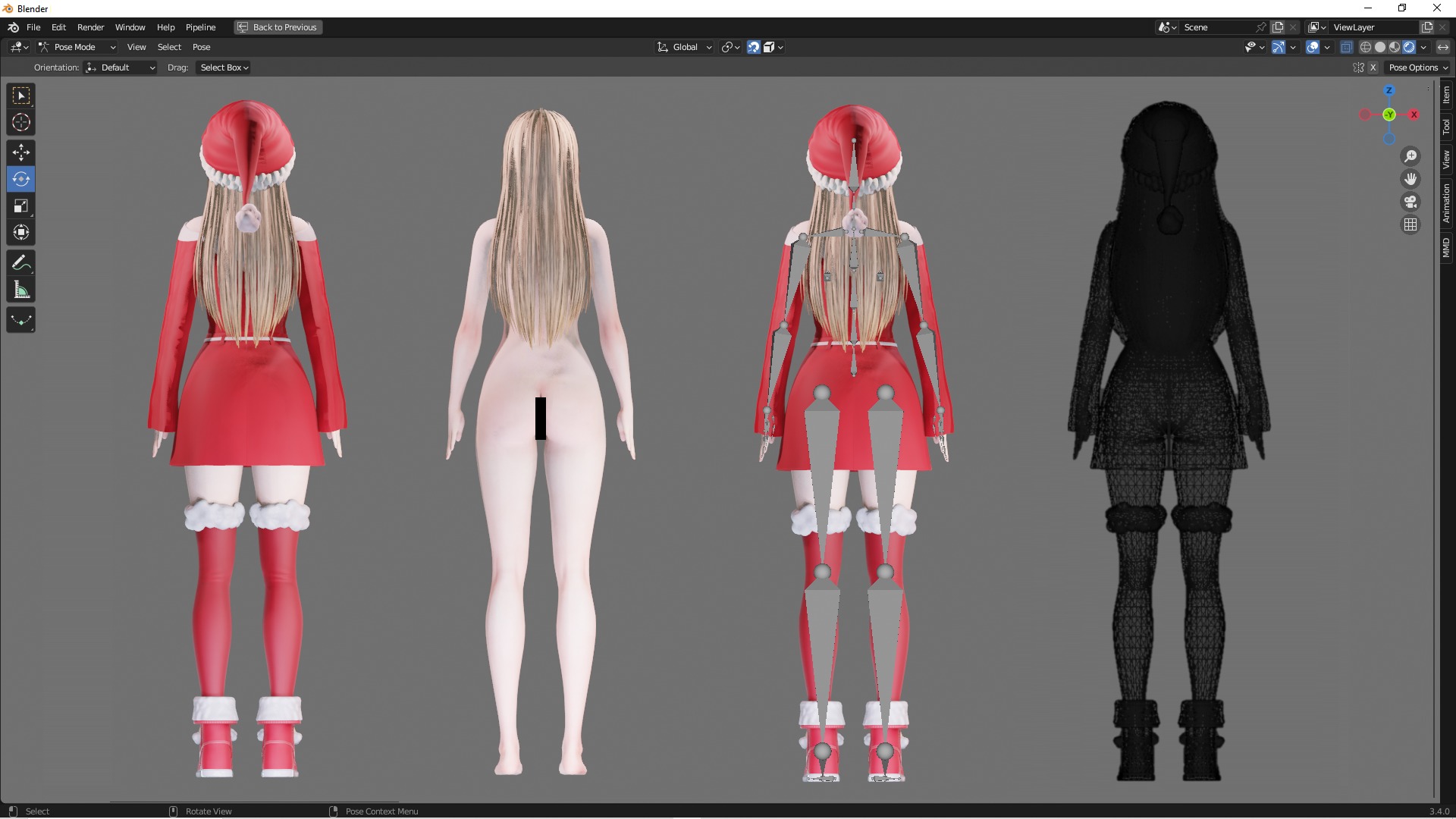 Christmas Clothing 0002 - UE5 - Unity - Blender - Animated Low-poly 3D model_4