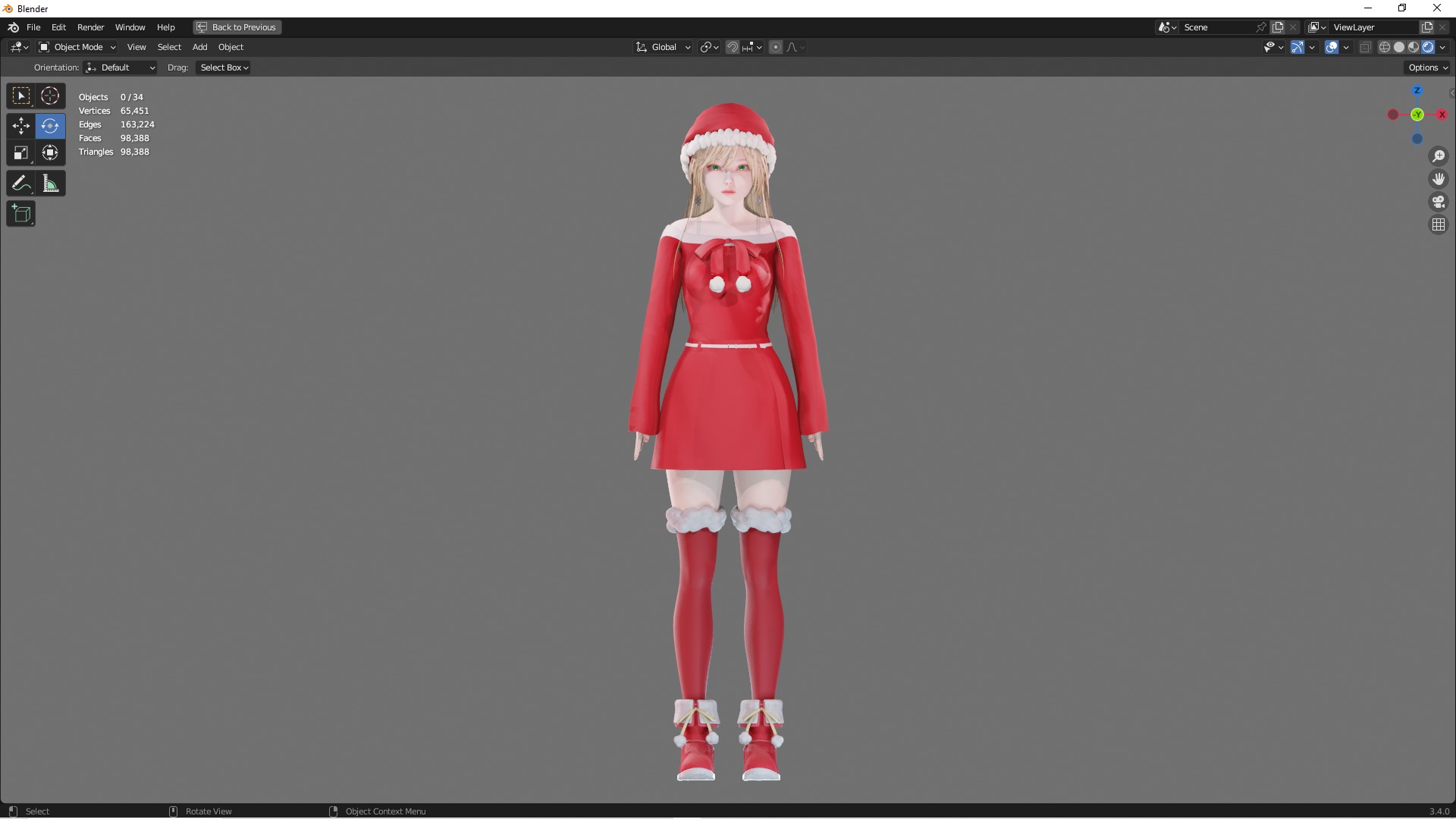 Christmas Clothing 0002 - UE5 - Unity - Blender - Animated Low-poly 3D model_7