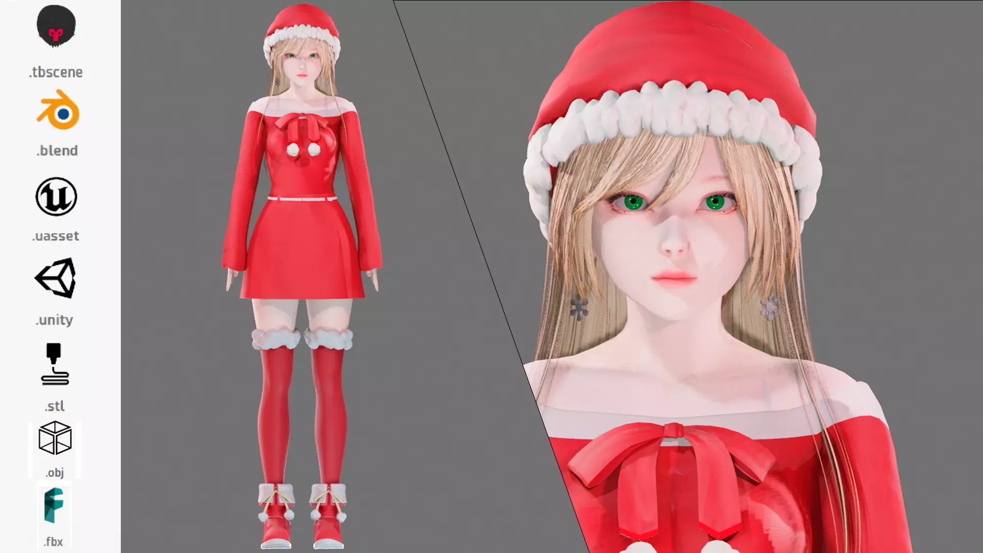 Christmas Clothing 0002 - UE5 - Unity - Blender - Animated Low-poly 3D model_0
